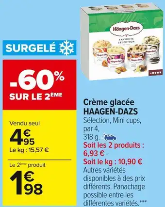 Carrefour Market Haagen-dazs crème glacée offre