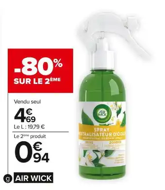 Carrefour Market Air wick spray neutralisateur odeurs offre