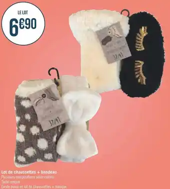 Géant Casino Lot de chaussettes + bandeau offre