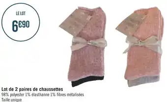 Géant Casino Lot de 2 paires de chaussettes offre