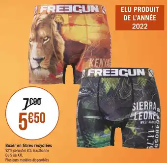 Géant Casino Freegun boxer en fibres recyclées offre
