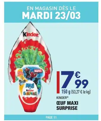 ALDI Œuf Maxi Surprise offre