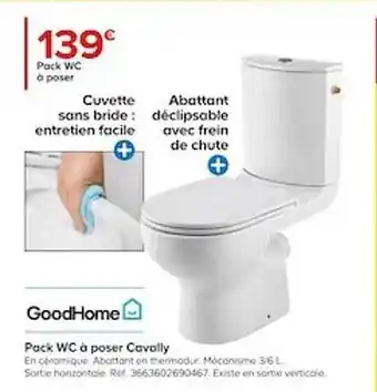 Castorama Pack wc à poser cavally goodhome offre
