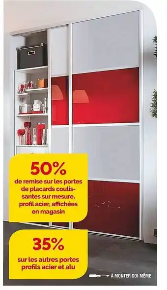 Weldom Les portes de placards coulissantes sur mesure, profil acier, affichées en magasin offre