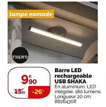 Weldom Barre led rechargeable usb shaka offre