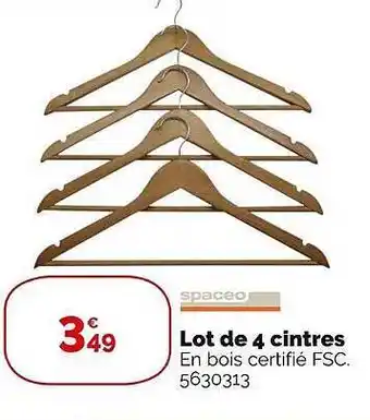 Weldom Lot de 4 cintres offre