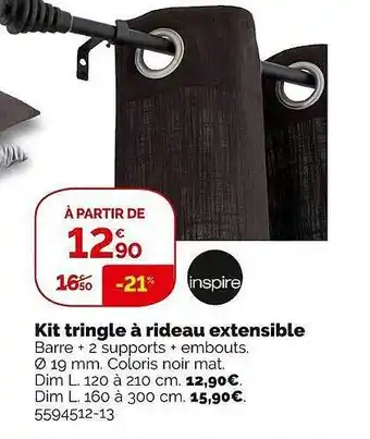 Weldom Kit tringle à rideau extensible offre