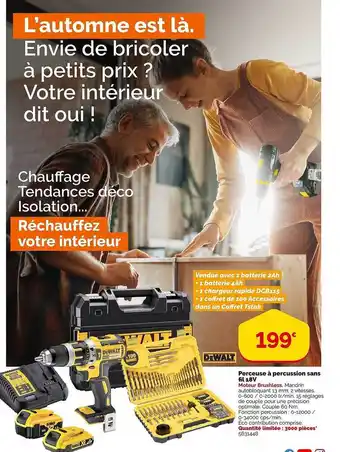 Weldom Perceuse à percussion sans fil 18v dewalt offre