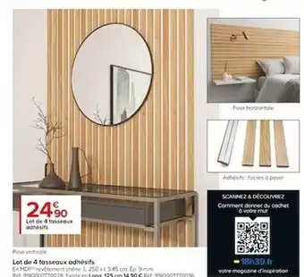 Castorama Lot de 4 tasseaux adhésifs offre
