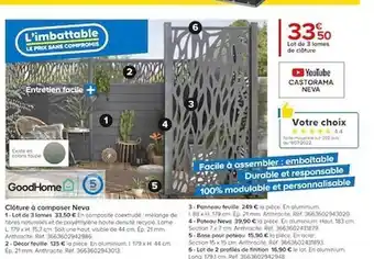 Castorama Lot de 3 lames de clôture neva goodhome offre