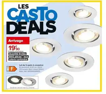 Castorama Lot de 5 spots à encastrer offre