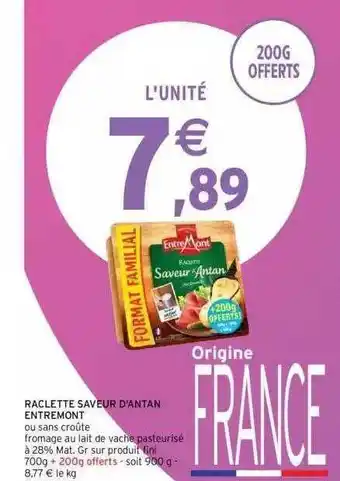 Intermarché Raclette saveur d'antan entremont offre