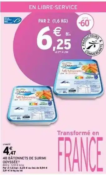 Intermarché 48 bâtonnets de surimi odyssée offre
