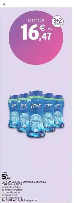 Intermarché Parfum de linge en perles envolée d'air 16d lenor offre