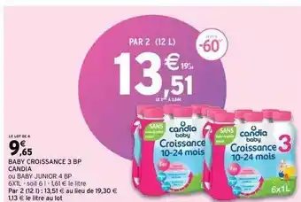Intermarché Baby croissance 3 bp candia offre