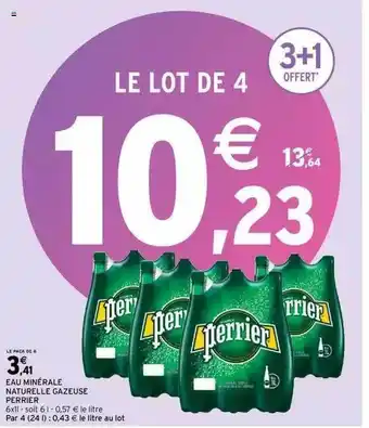 Intermarché Eau minérale naturelle gazeuse perrier offre