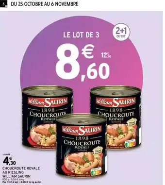 Intermarché Choucroute royale au riesling william saurin offre