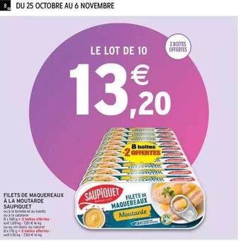 Intermarché Filets de maquereaux à la moutarde saupiquet offre