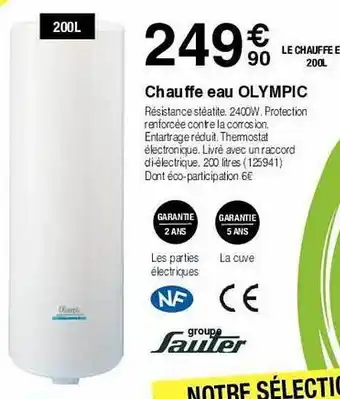 Chretien Matériaux Chauffe eau olympic sauter offre