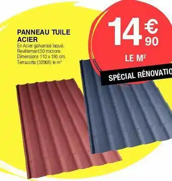 Chretien Matériaux Panneau tuile acier offre
