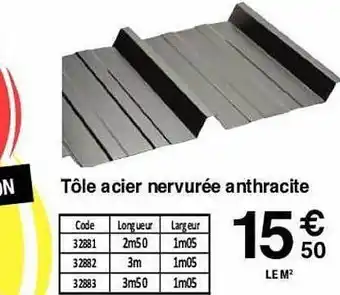 Chretien Matériaux Tôle acier nervurée anthracite offre
