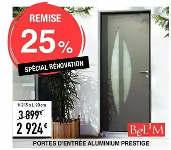 Chretien Matériaux Portes d'entrée aluminium prestige offre