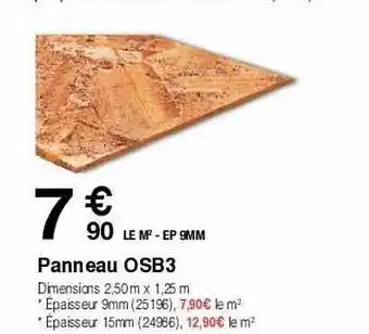 Chretien Matériaux Panneau osb3 offre