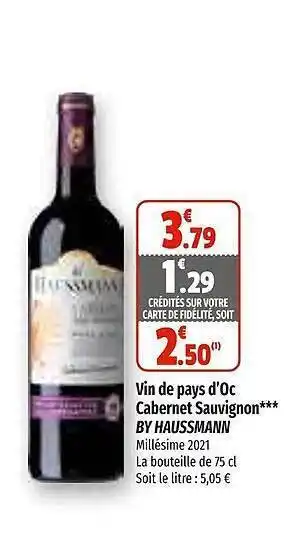 Coccinelle Express Vin de pays d'oc cabernet sauvignon by haussmann offre