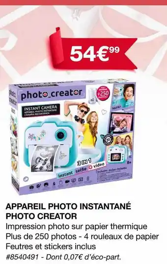 Appareil photo instantané photo creator