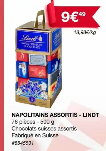 Costco Napolitains assortis - lindt offre
