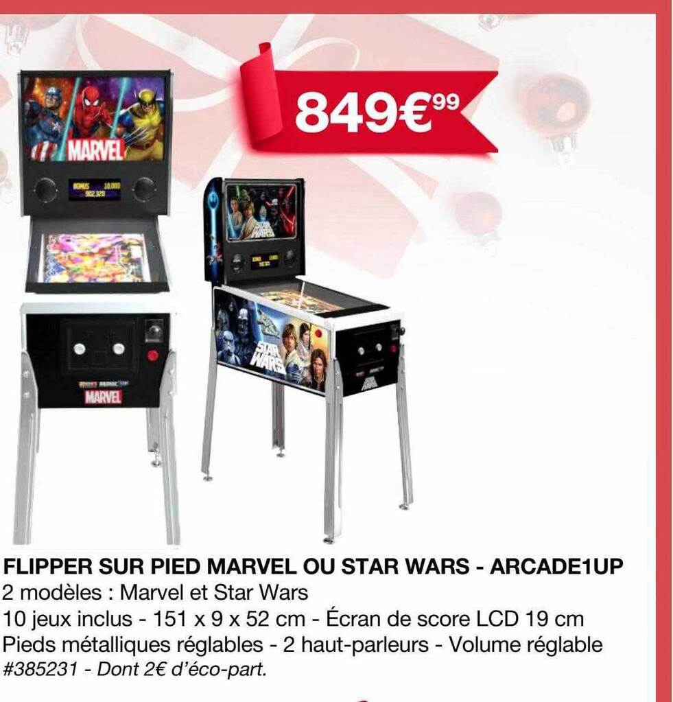 Promo Flipper sur pied marvel ou star wars arcade1up chez Costco