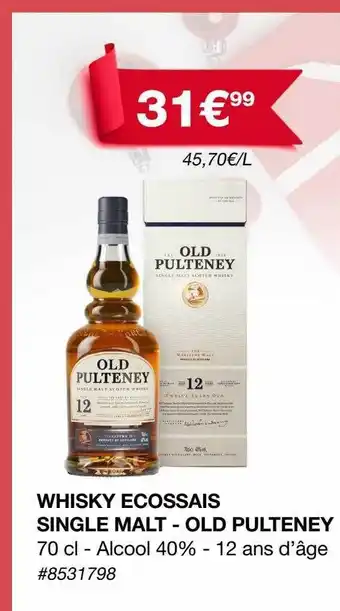 Costco Whisky ecossais single malt - old pulteney offre