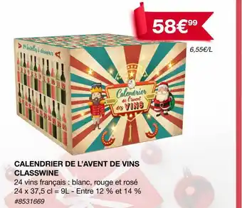 Costco Calendrier de l'avent de vins classwine offre