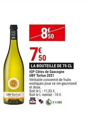 Gamm vert Igp côtes de gascogne uby tortue 2021 offre