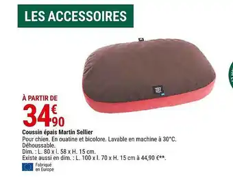 Gamm vert Coussin épais martin sellier offre