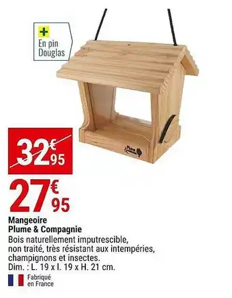 Gamm vert Mangeoire plume & compagnie offre