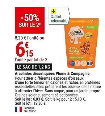 Arachides décortiquées plume & compagnie