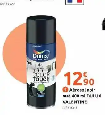 Mr Bricolage Aérosol noir mat 400ml dulux valentine offre