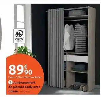 Mr Bricolage Aménagement de placard cody avec rideau offre