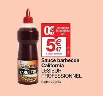 Promocash Sauce barbecue california lesieur professionnel offre