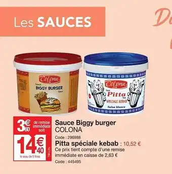 Promocash Sauce biggy burger colona offre