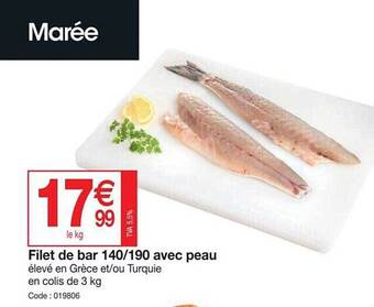 Promocash Filet de bar 140-190 avec peau offre