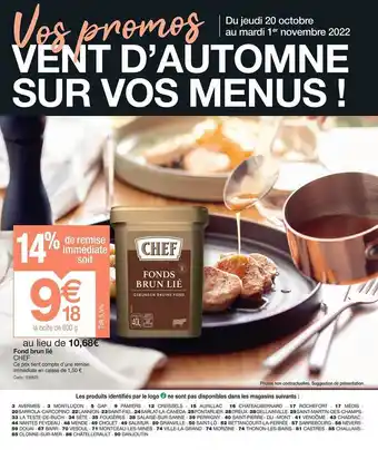 Promocash Fond brun lié chef offre