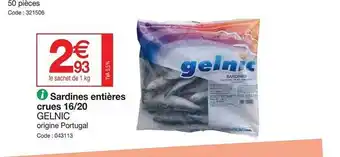 Sardines entières crues 16-20 gelnic