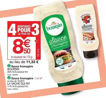Promocash Sauce fromagère boursin, sauce fromagère la vache qui rit offre