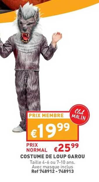 Trafic Costume de loup garou offre