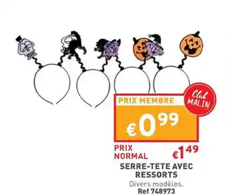 Serre-tĂȘte avec ressorts