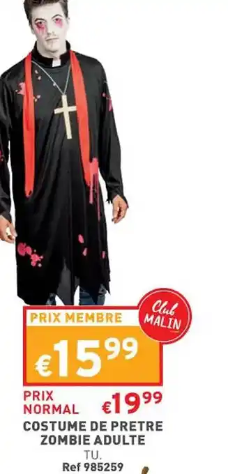 Trafic Costume de pretre zombie adulte offre
