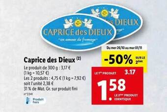 Lidl Caprice des dieux offre
