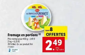 Lidl Fromage en portions offre